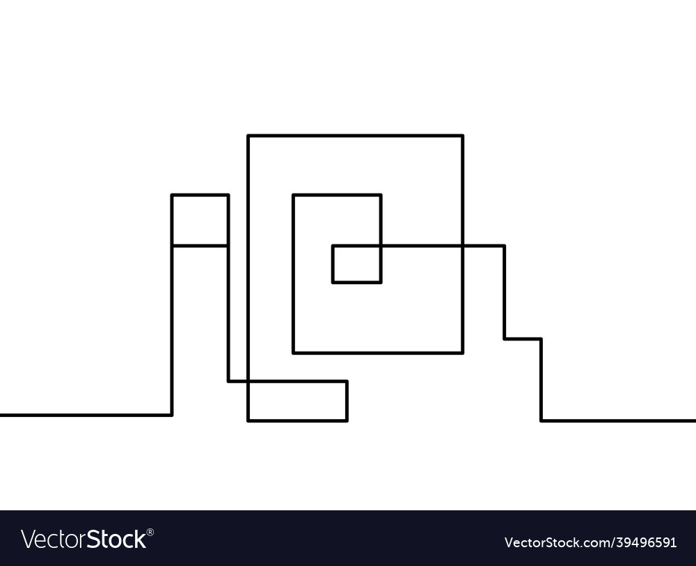 Abstract architecture as continuous lines drawing