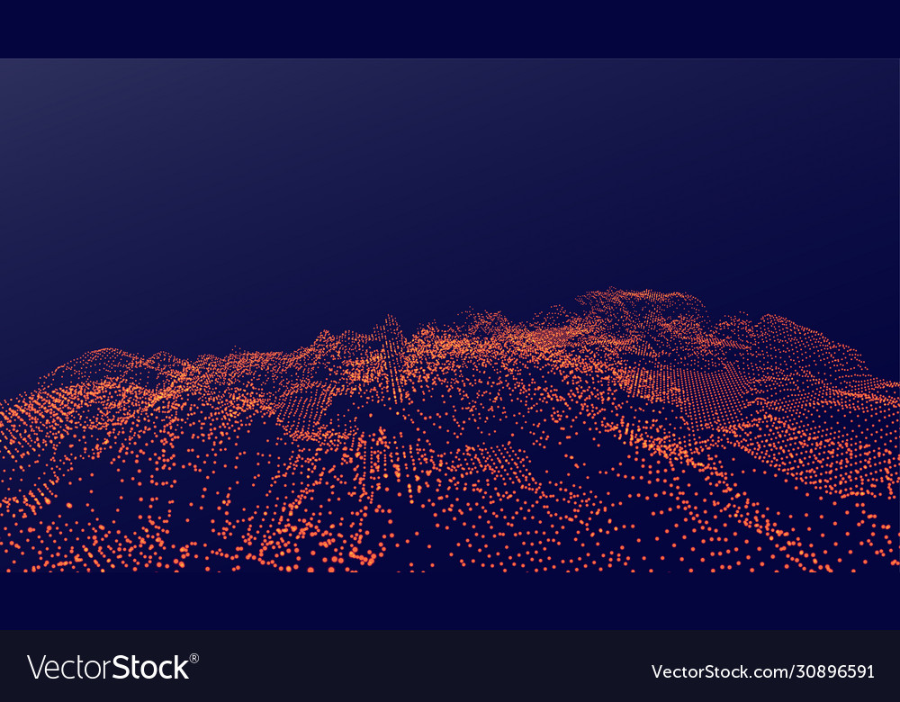 Ditial particles background in glowing style