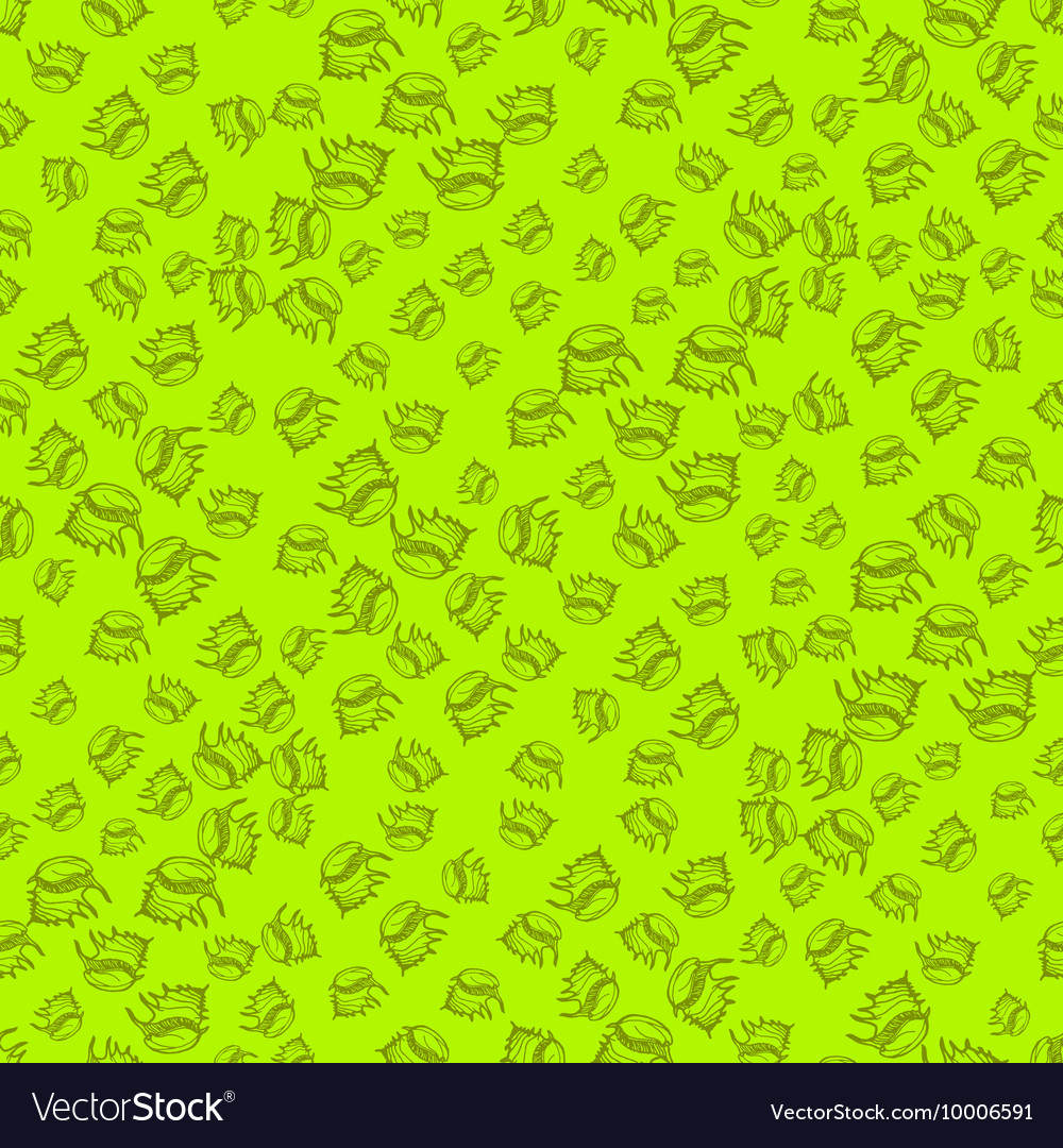 Doodles seashells background seamless pattern
