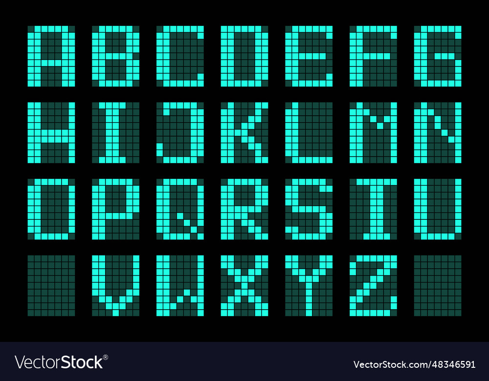 Flat design display font template isolated vector image Flat design display font template isolated