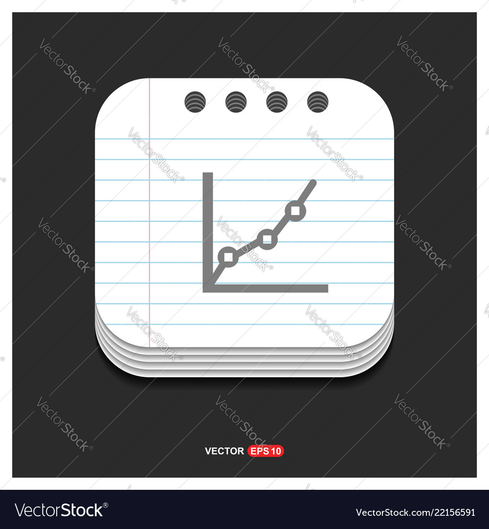 Growing graph icon gray on notepad style Vector Image Growing graph icon gray on notepad style