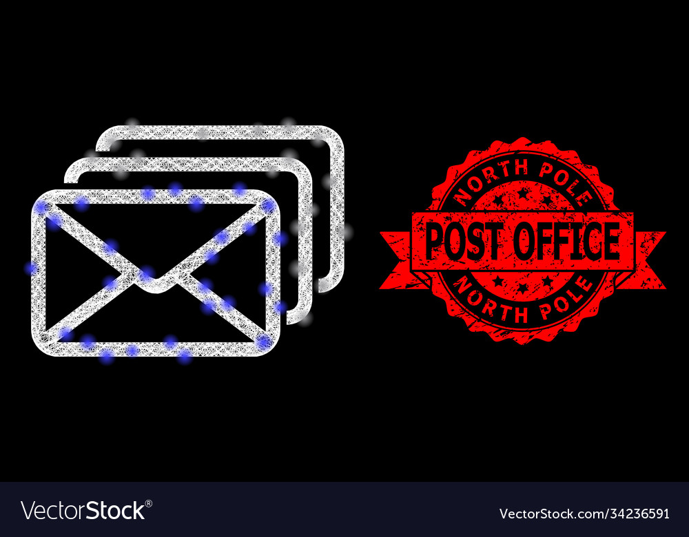 Grunge north pole post office stamp seal