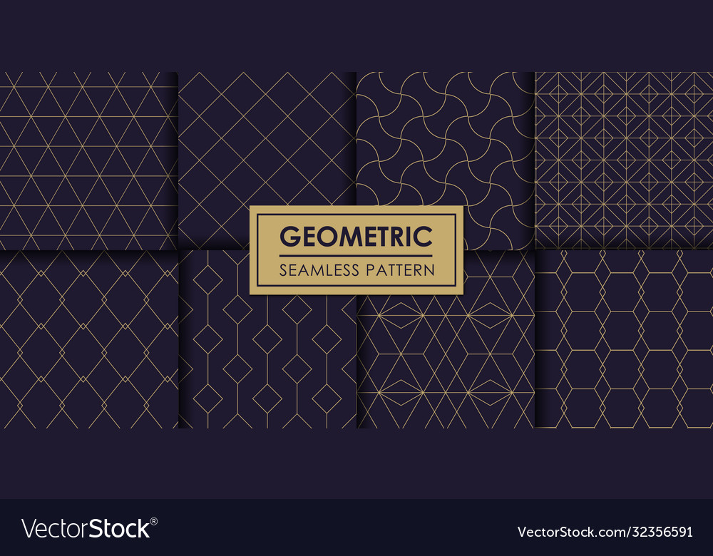 Luxury geometric seamless pattern set decorative