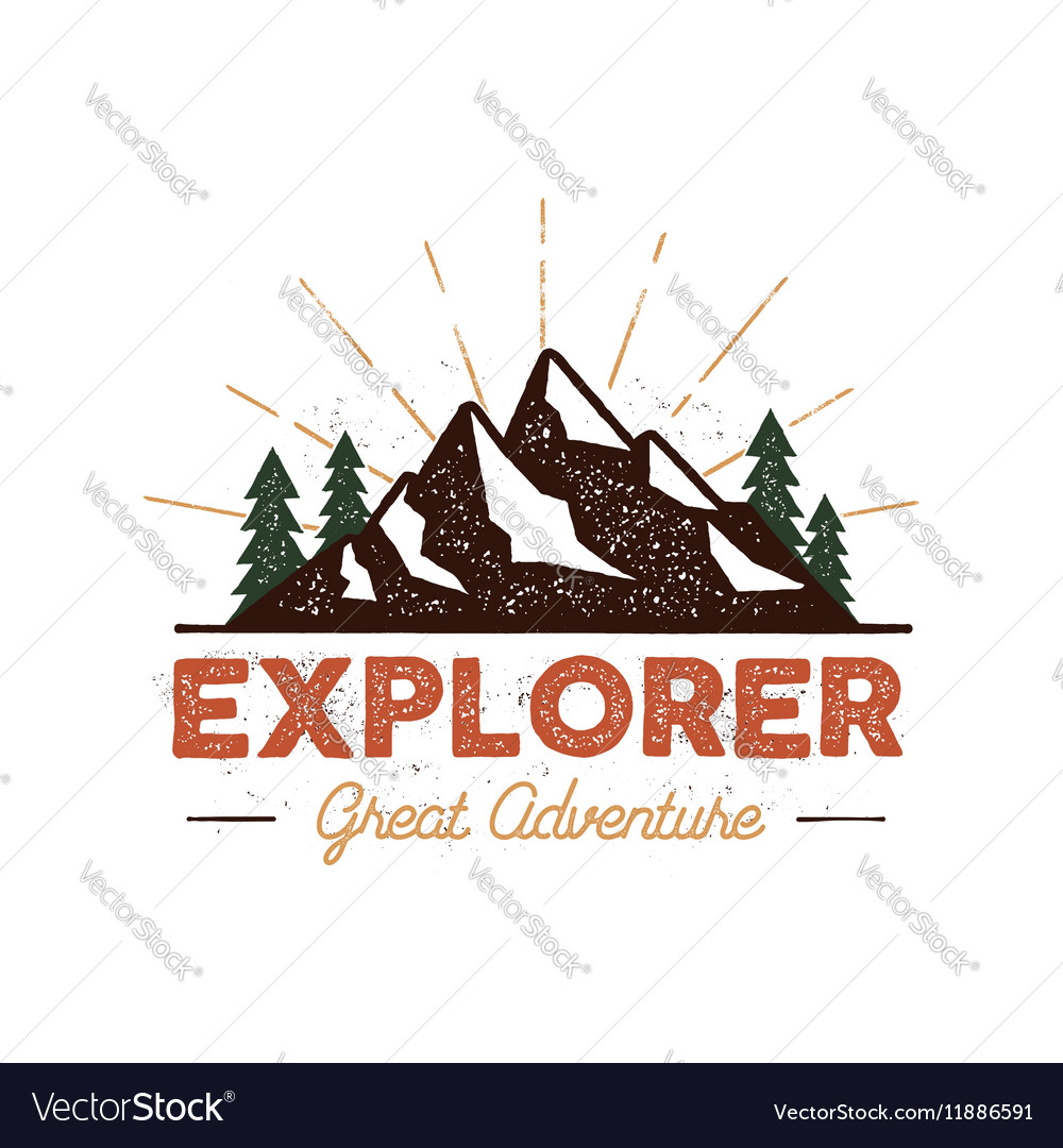 Outdoor explorer badge retro