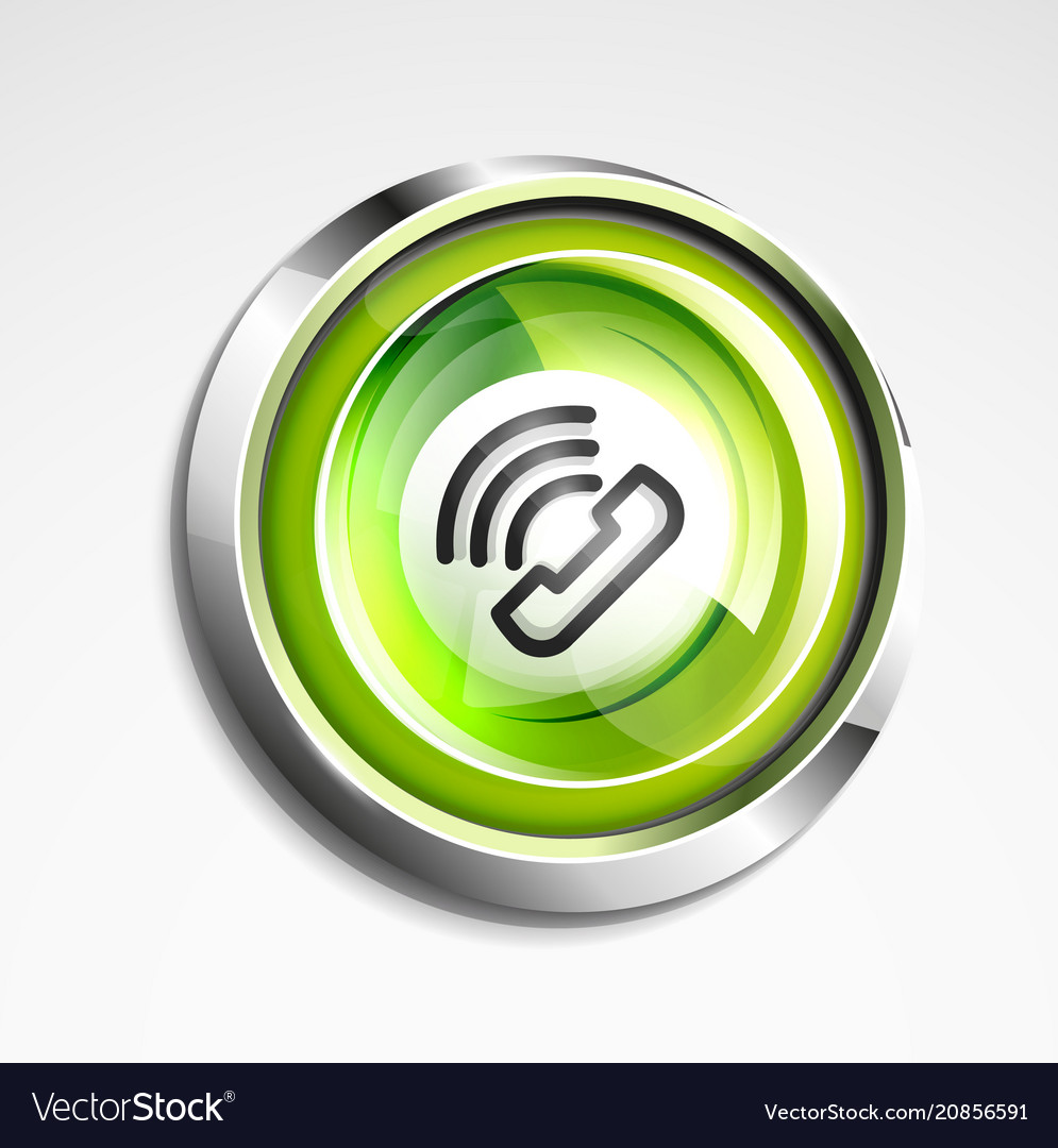 Phone button call support idea vector image Phone button call support idea