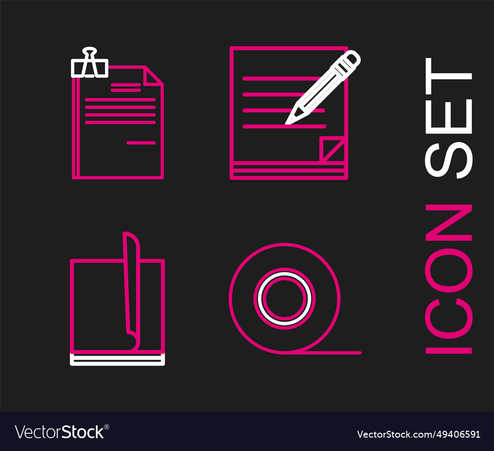 Set line scotch file document blank notebook