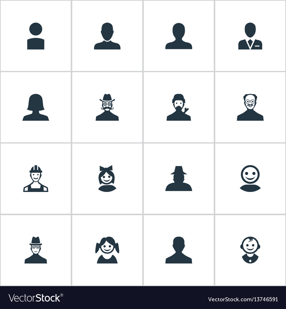 Set of simple avatar icons