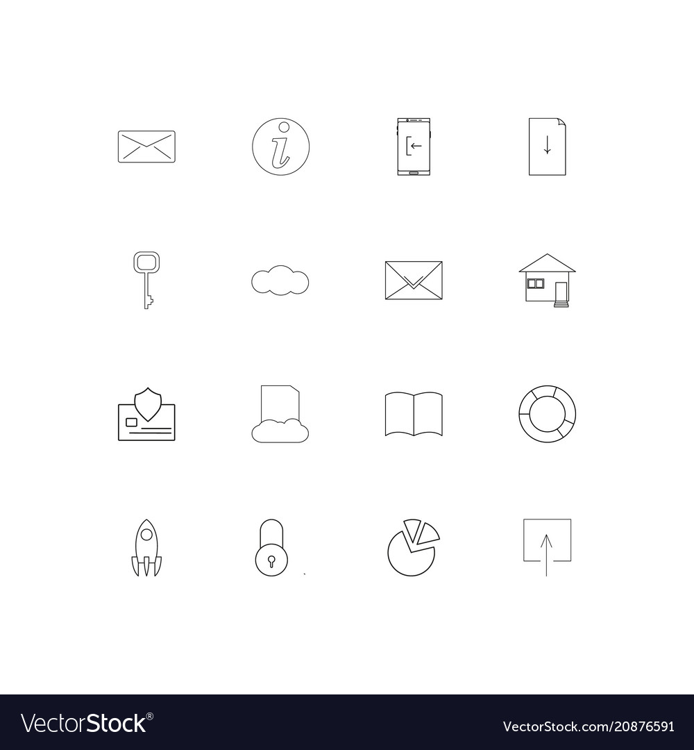 Web linear thin icons set outlined simple