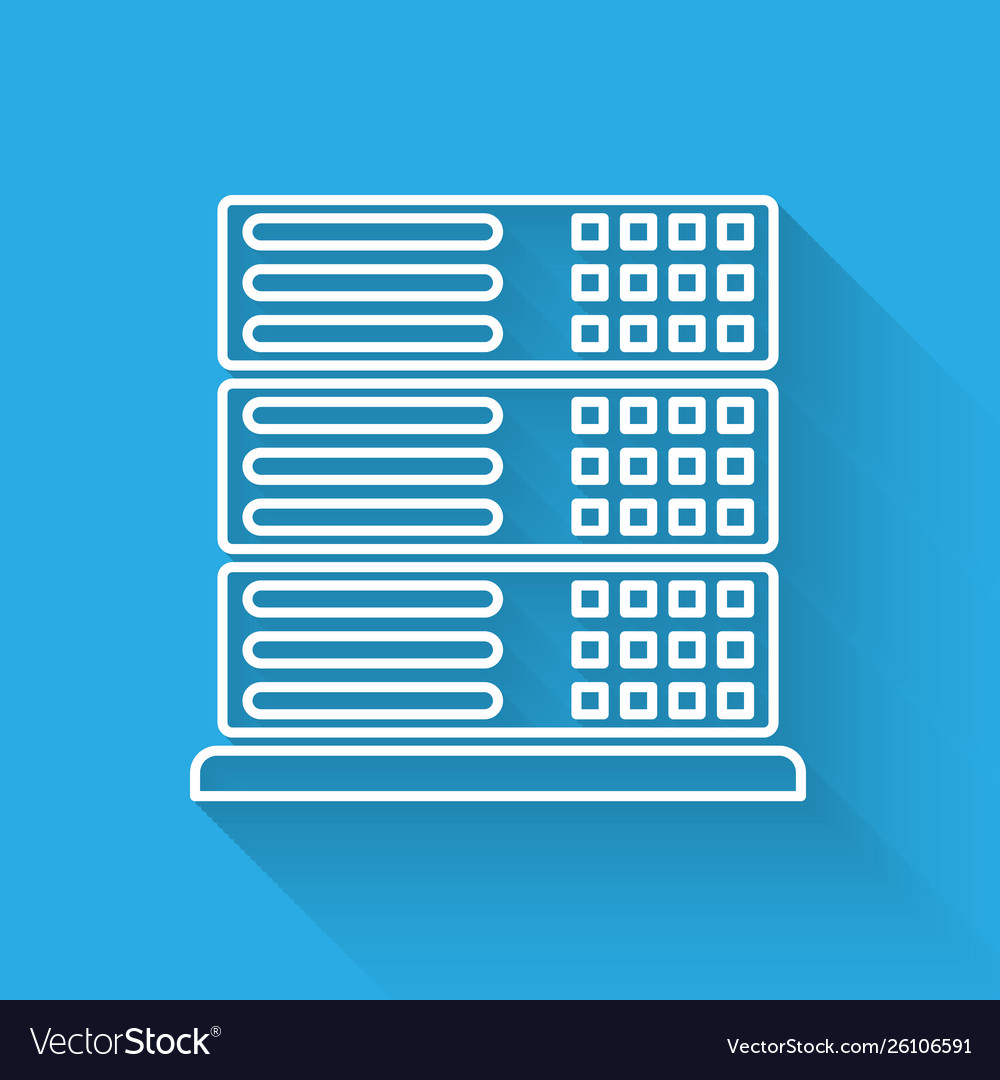 White server data web hosting icon isolated