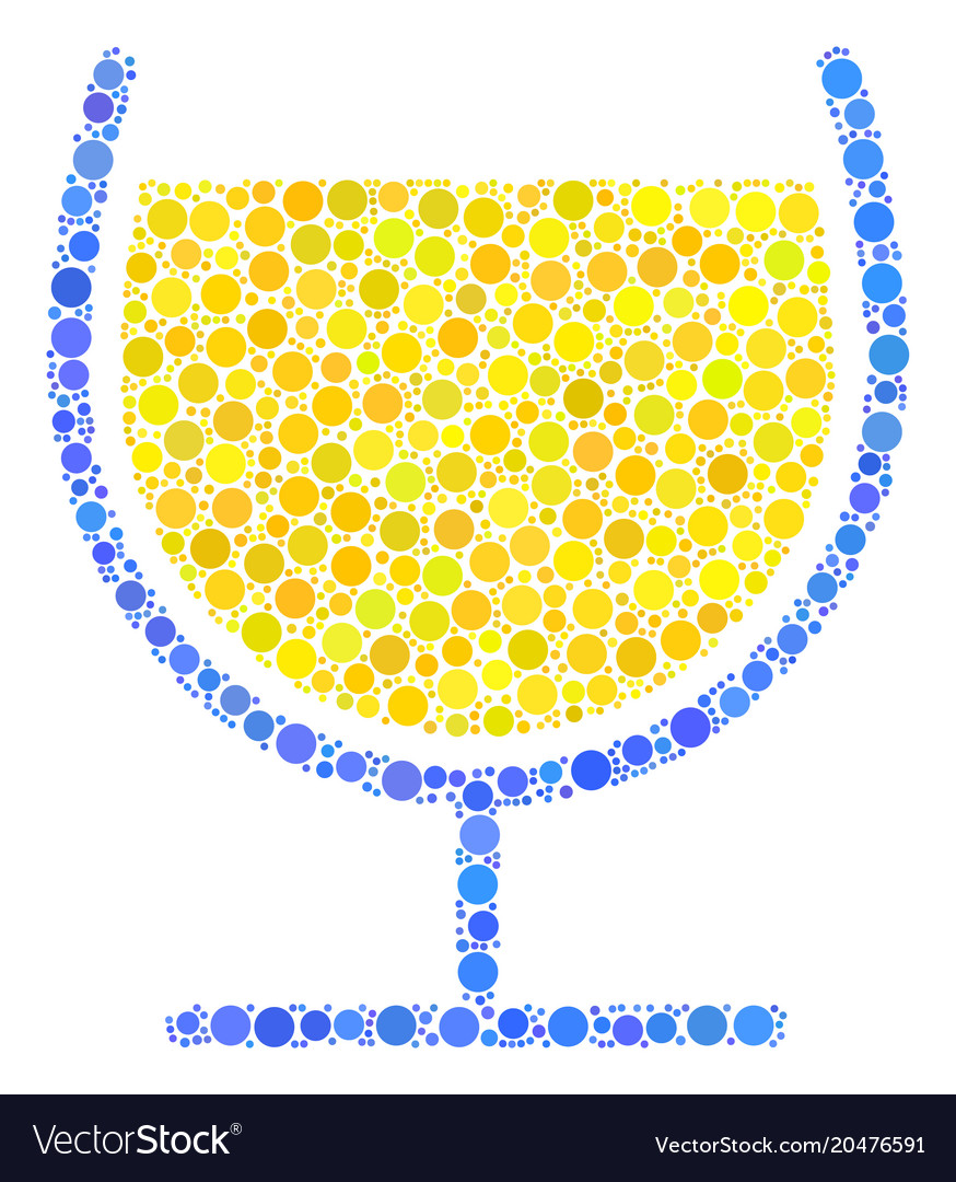 Wine glass collage of circles