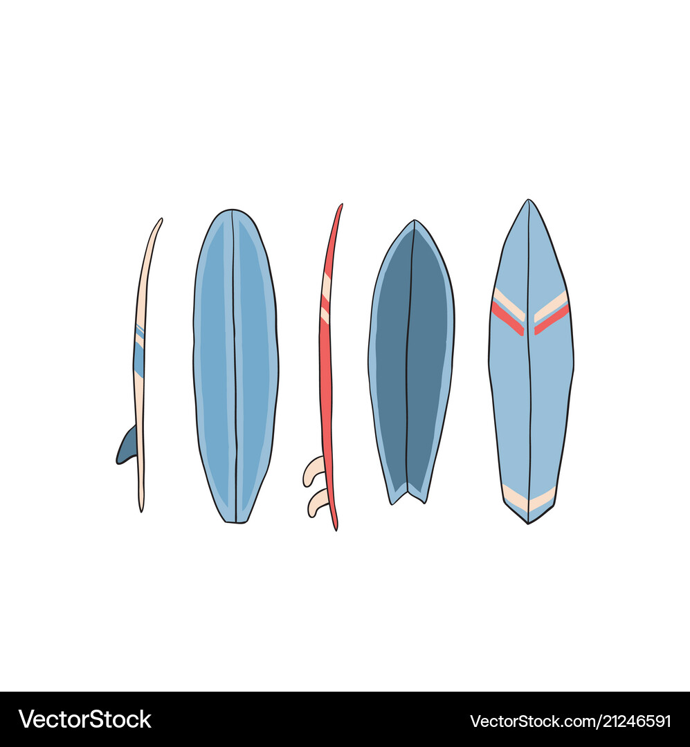With surfboards Royalty Free Vector Image - VectorStock