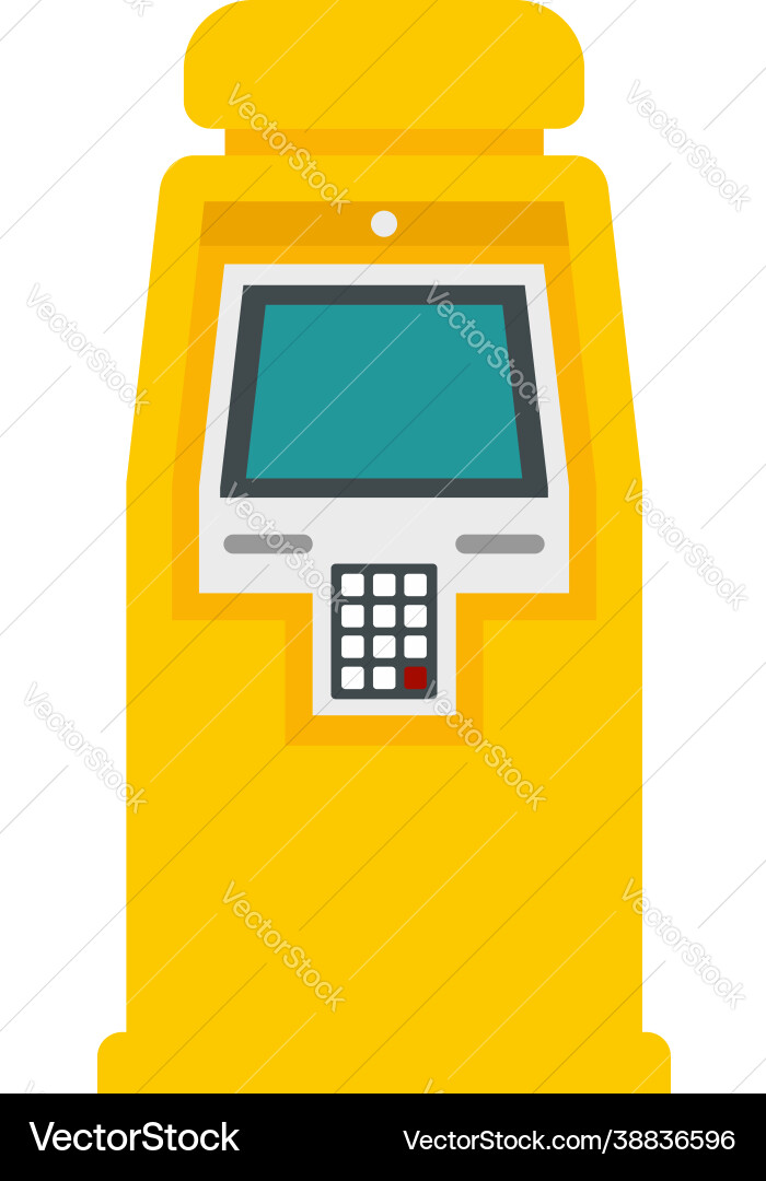 Atm machine icon flat isolated Royalty Free Vector Image