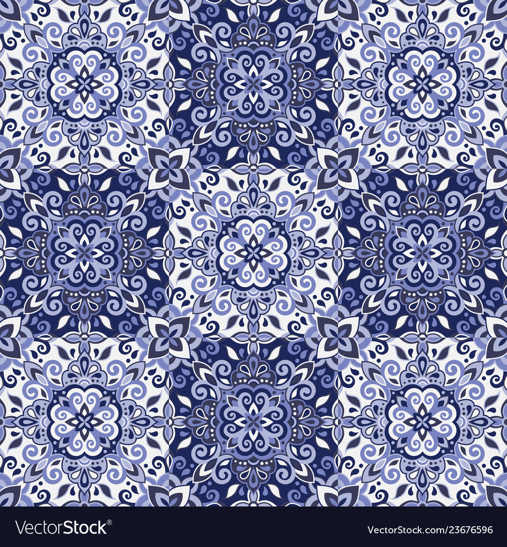 Azulejos tile seamless pattern