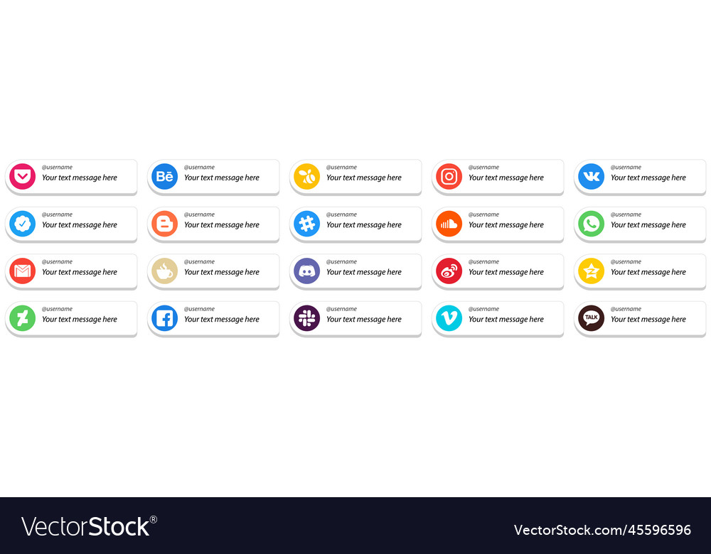 Card style follow me icons with customizable