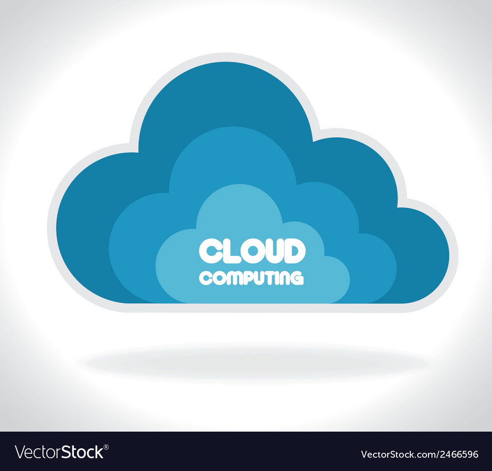 Cloud computing over gray background