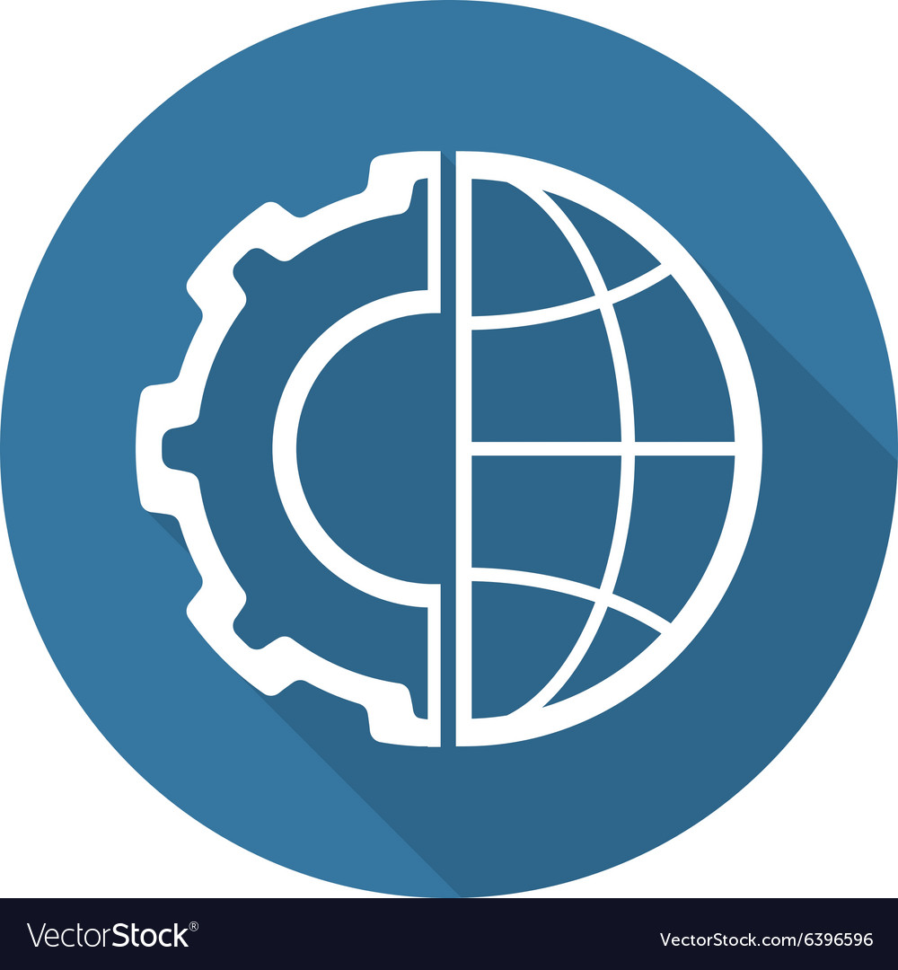 Global integration icon flat design Royalty Free Vector