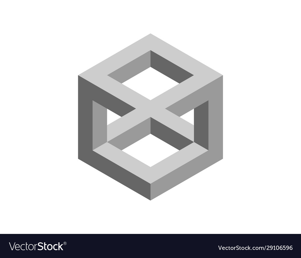 Impossible object isolated on white background 3d vector image Impossible object isolated on white background 3d
