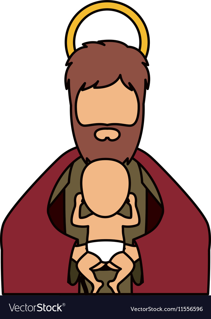 Joseph and baby jesus of holy night design