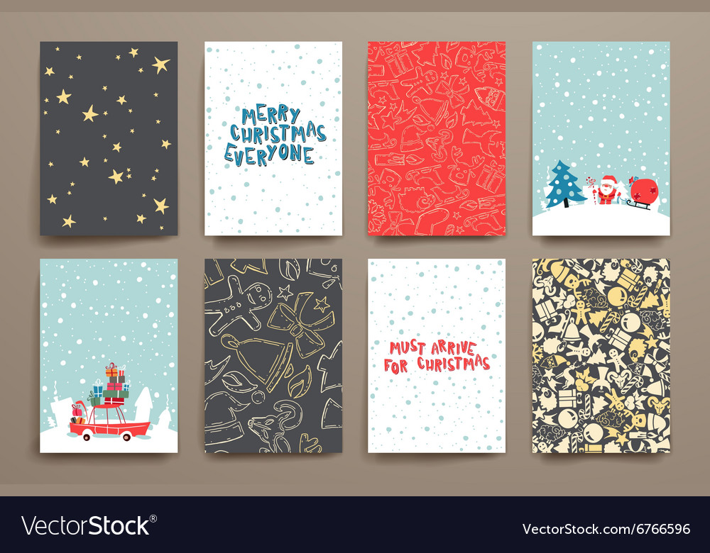 Merry christmas set of card templates