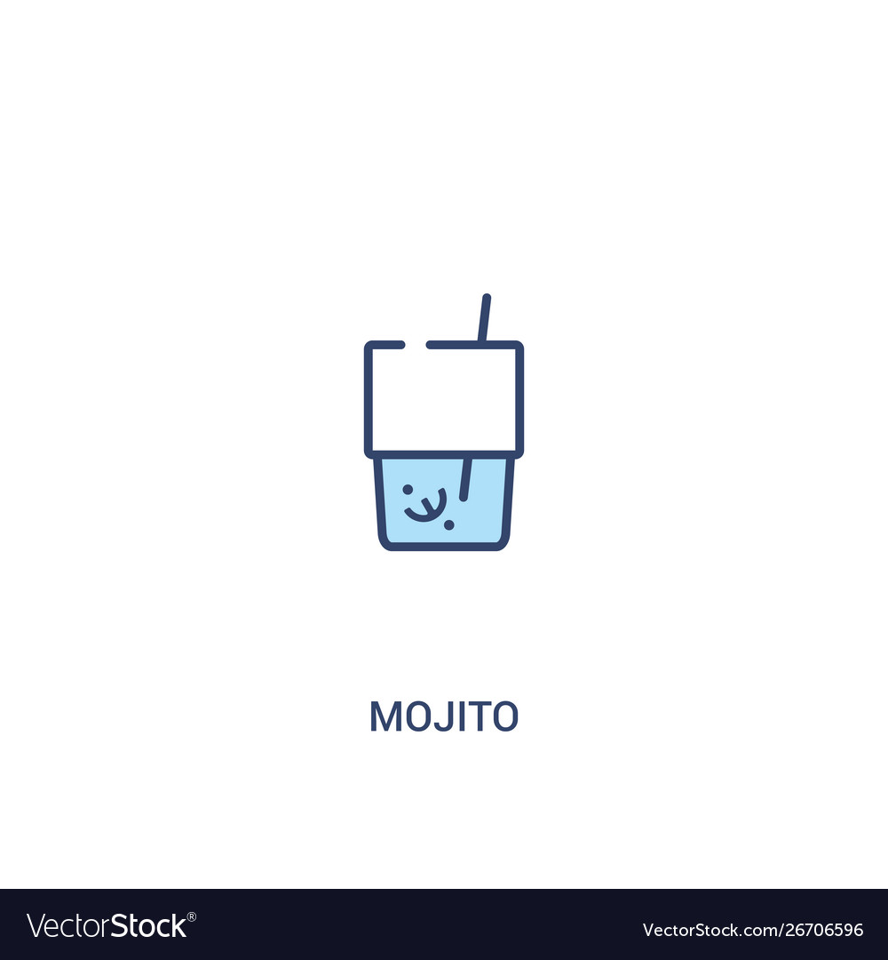 Mojito concept 2 colored icon simple line element vector image Mojito concept 2 colored icon simple line element