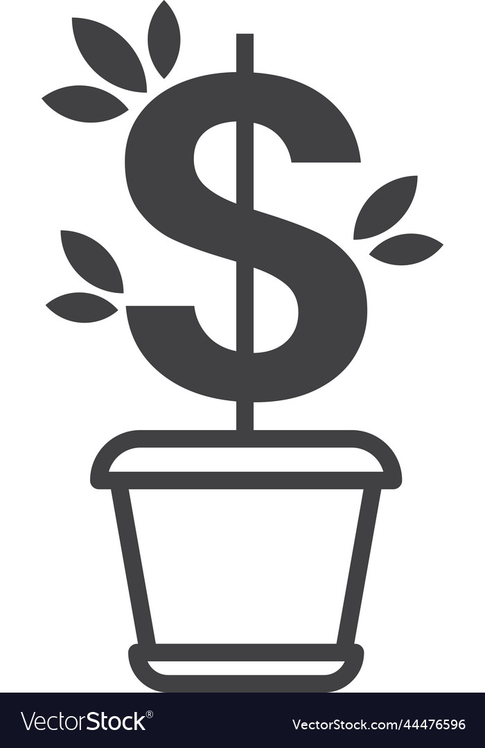 Money tree in minimal style