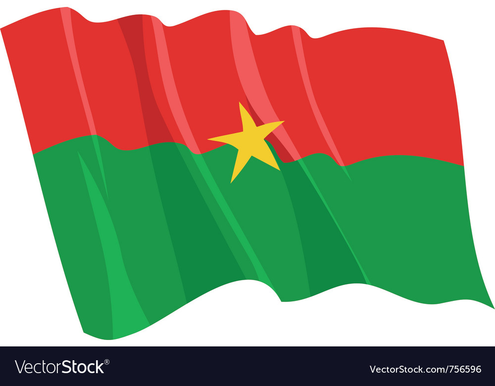 Political waving flag of burkina faso