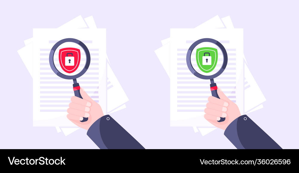 Privacy policy safety lock and data protection Vector Image