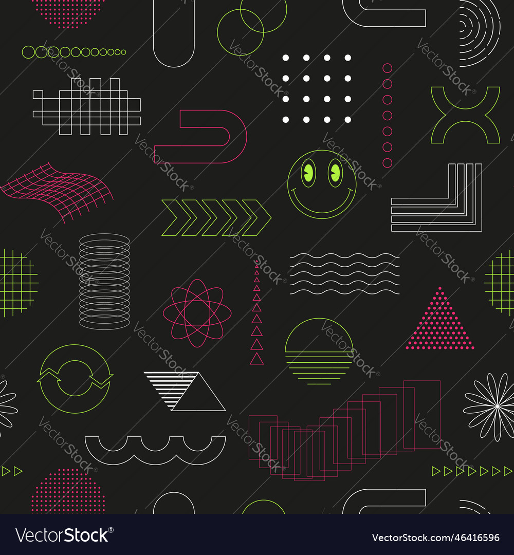 Seamless pattern with abstract geometric linear vector image Seamless pattern with abstract geometric linear