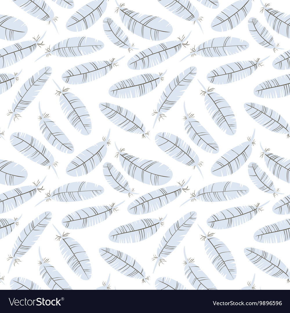 Seamless pattern with doode bird feathers