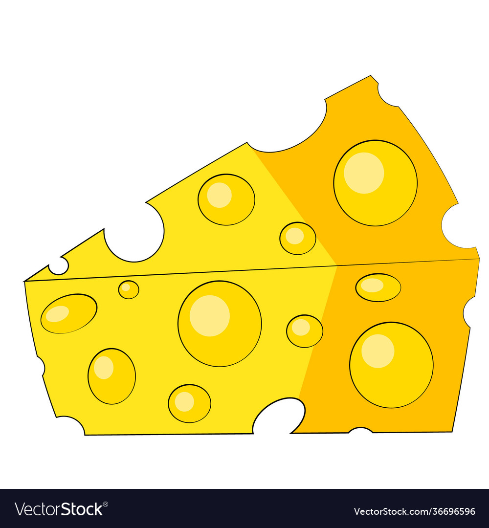 Single element piece cheese draw Vector Image Single element piece cheese draw