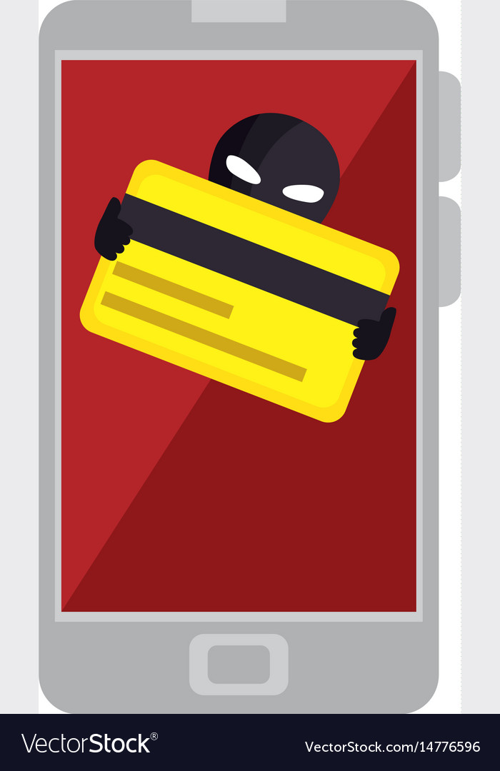 Smartphone with hacker avatar character