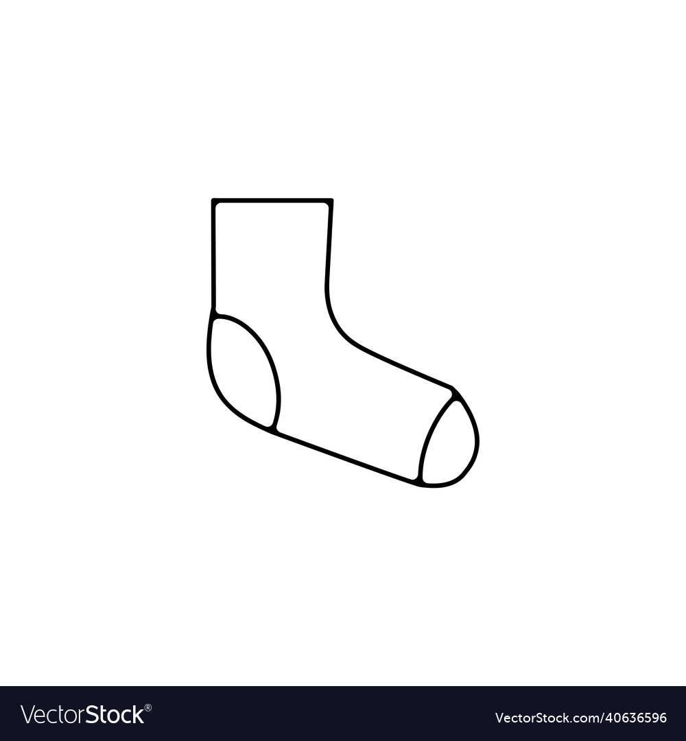 Sock thin line icon linear outline Vector Image Sock thin line icon linear outline