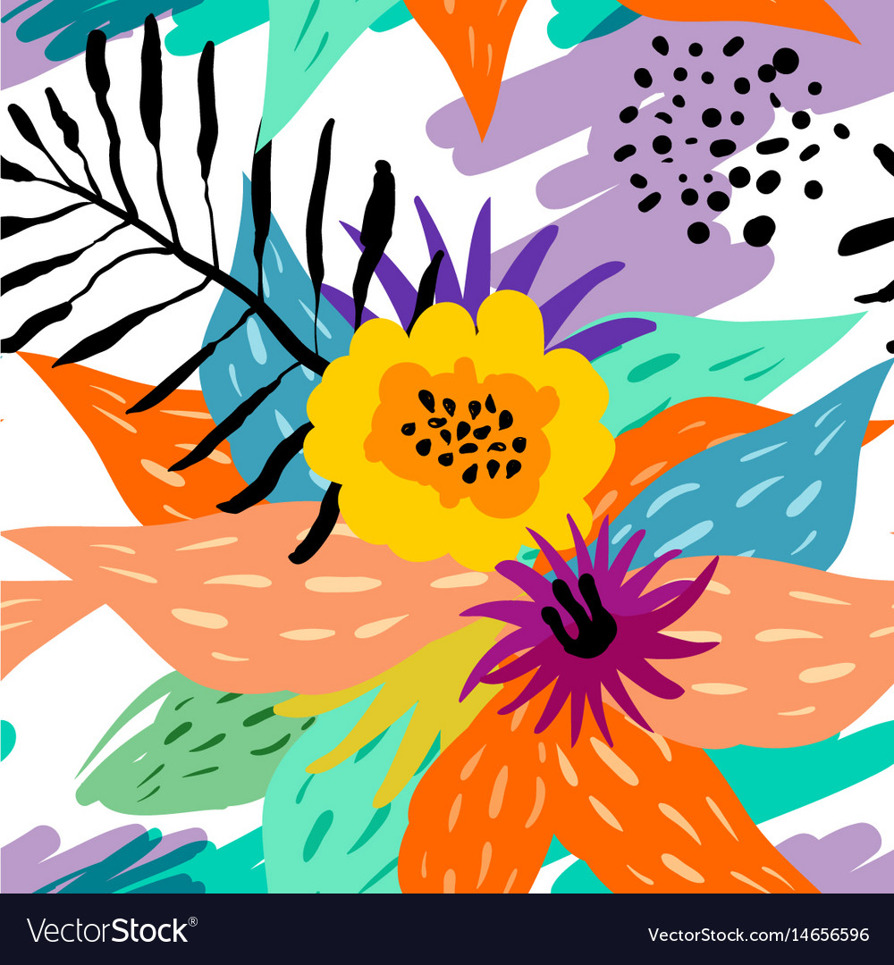 Stylized seamless pattern background hand-drawn