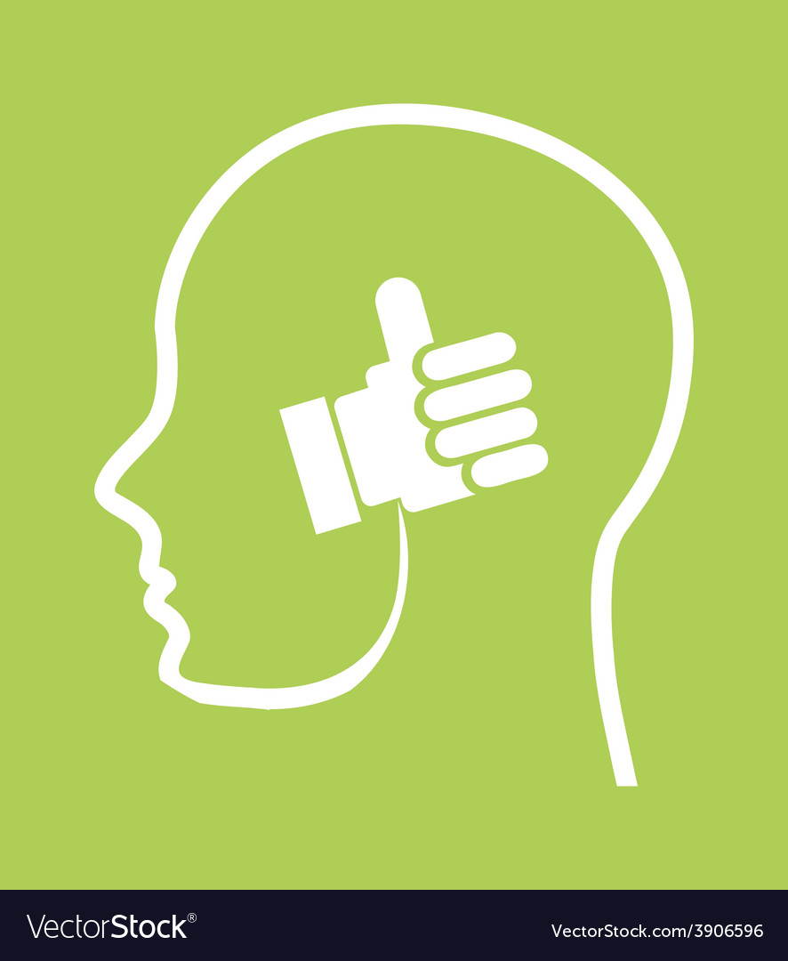 Think positive Royalty Free Vector Image - VectorStock