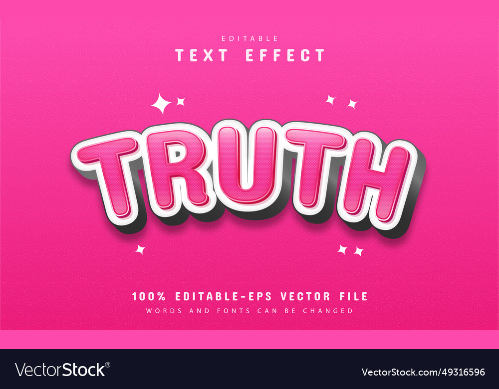 Truth text effect vector image Truth text effect