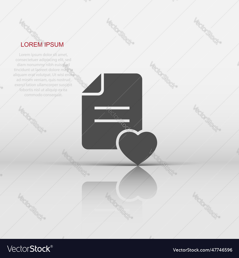Wishlist icon in flat style like document