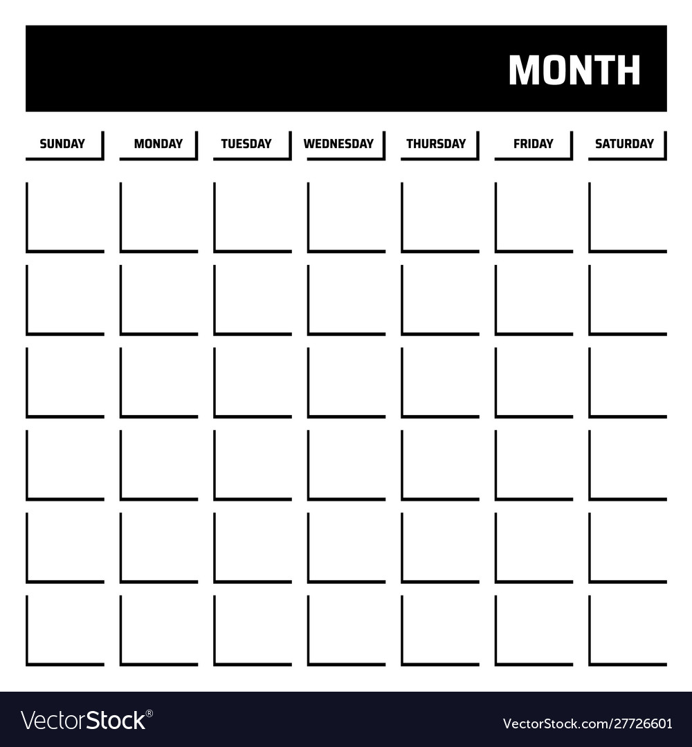 blank calendar black and white