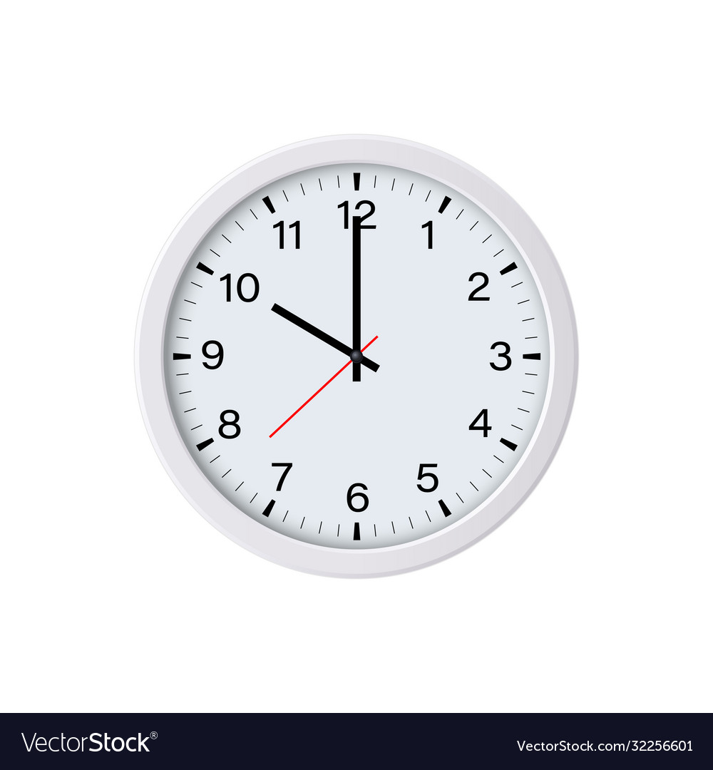 Circle clock face isolated 10 oclock Royalty Free Vector
