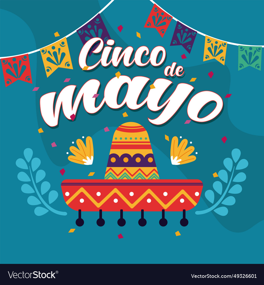 Colored cinco de mayo poster with a traditional