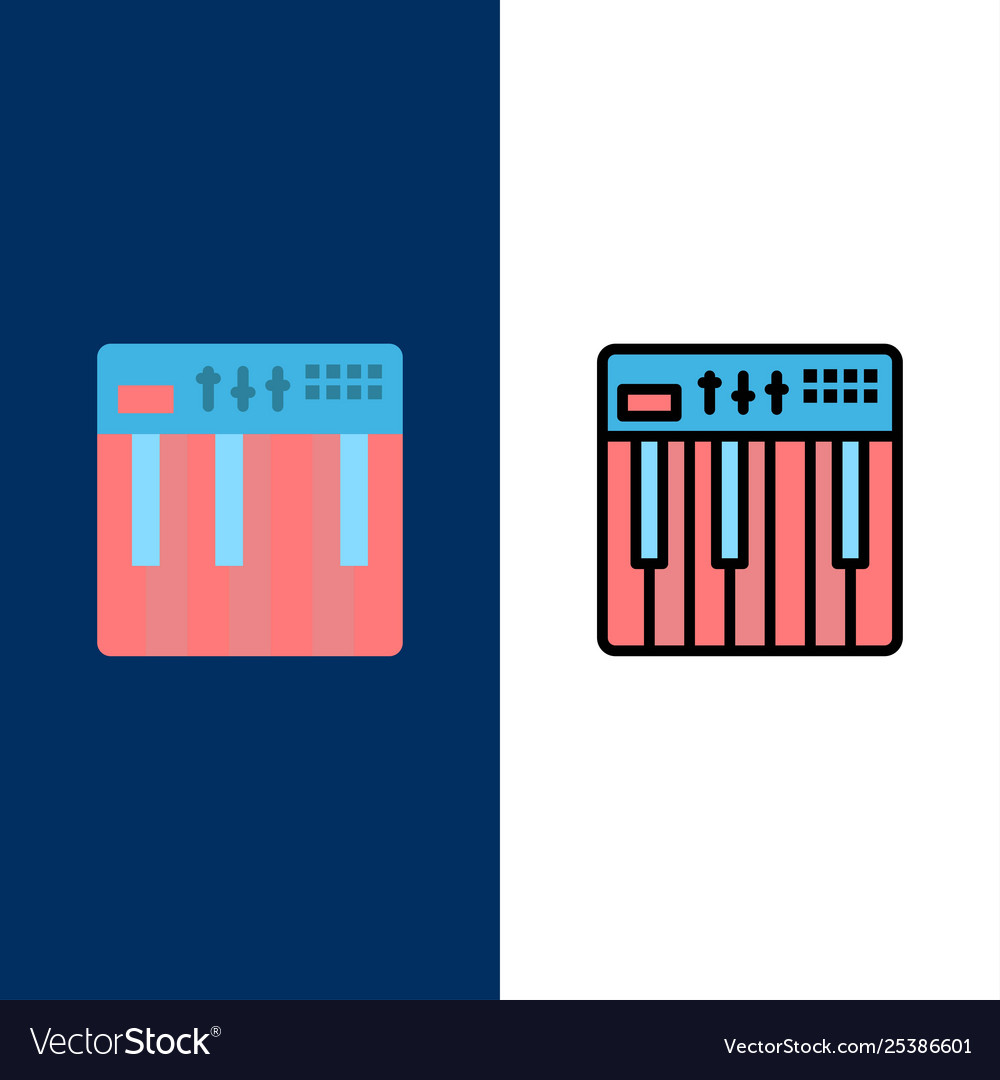 Controller Hardware Tastatur Midi Musik Icons vector image Controller Hardware Tastatur Midi Musik Icons