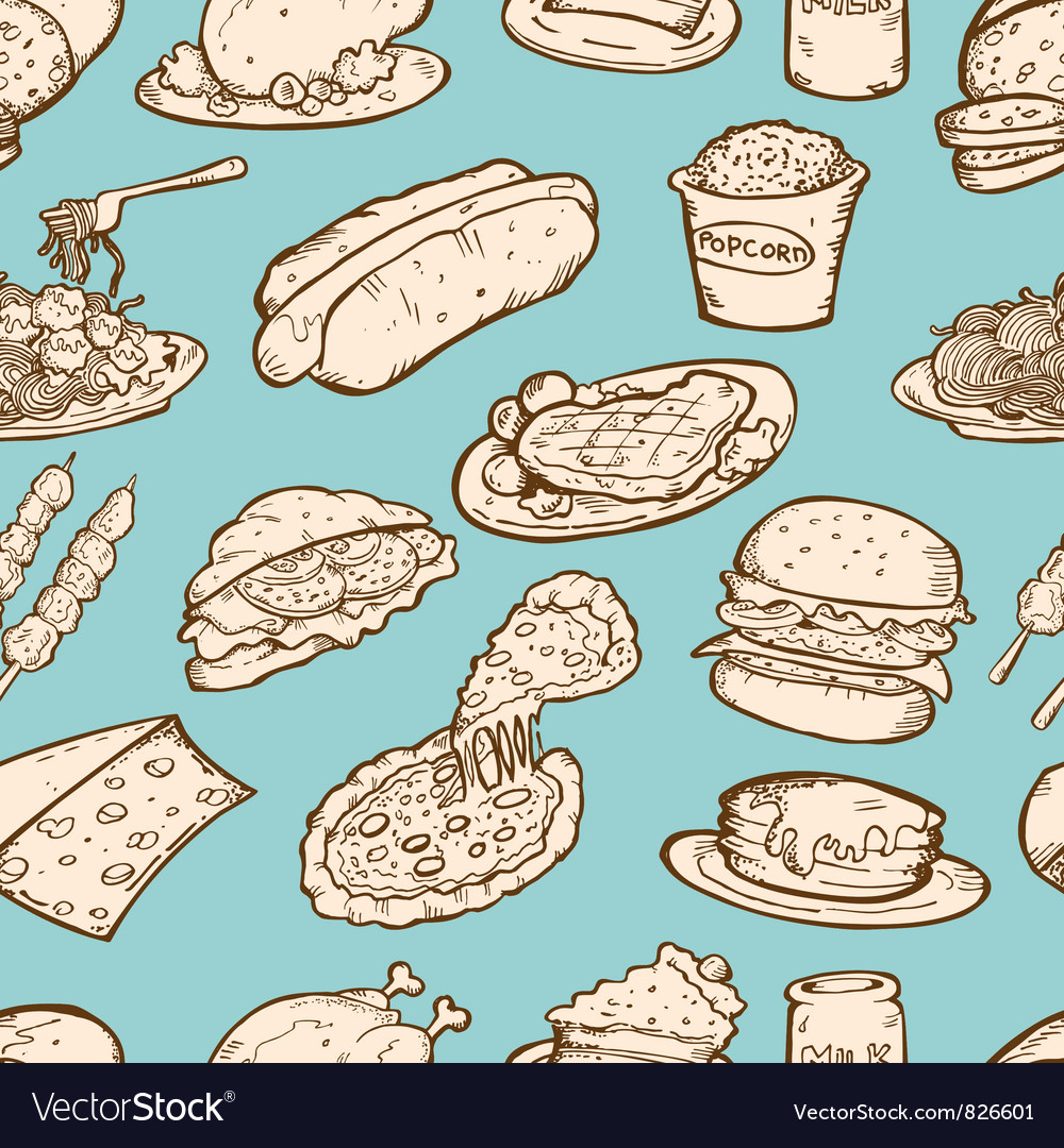 FOOD SEAMLESS PATTERN Royalty Free Vector Image