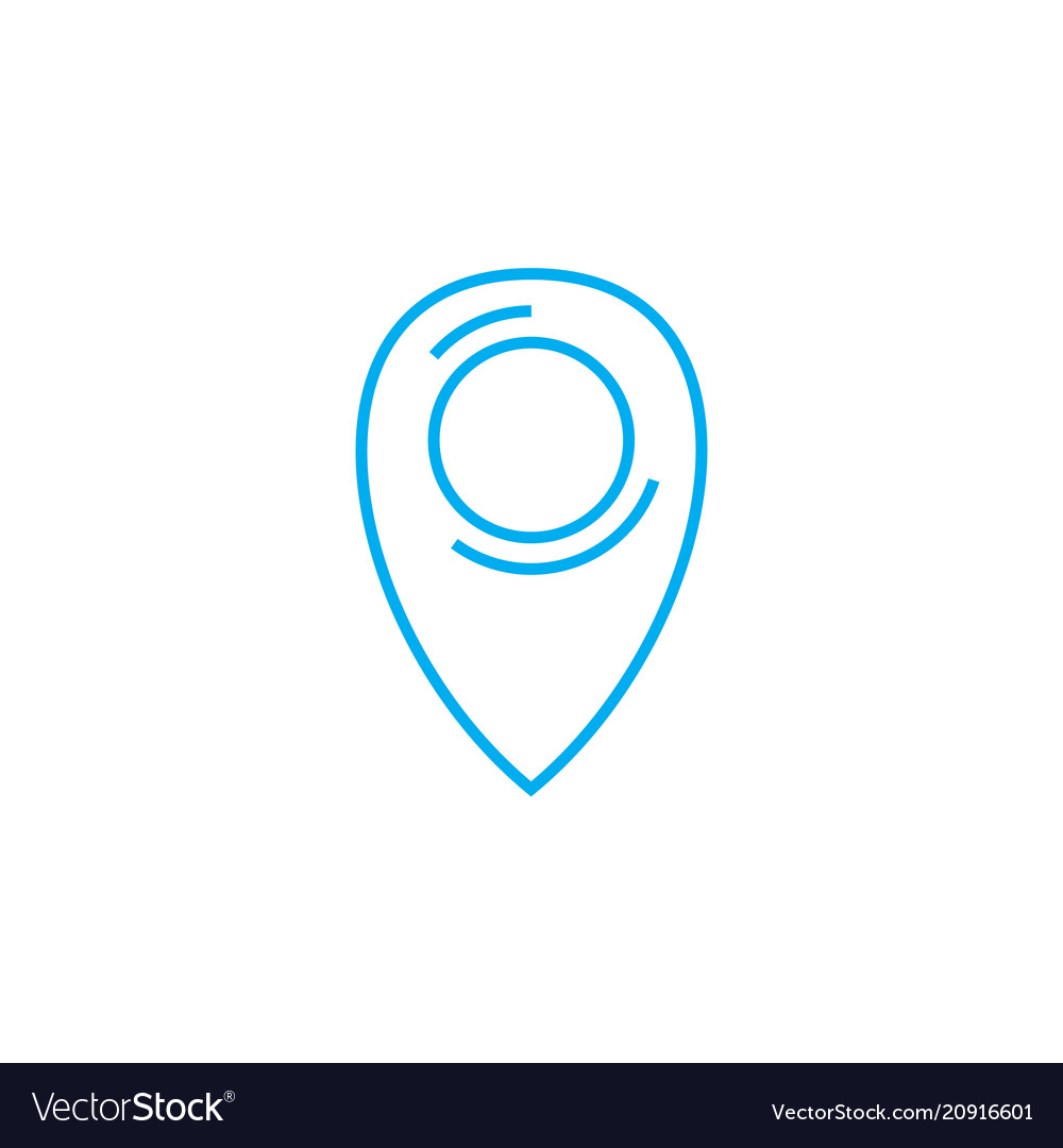 Geolocation Line Icon - Location Pin