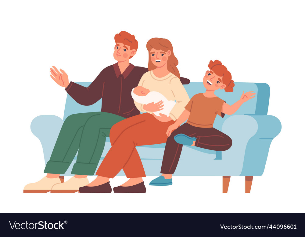 Happy Family on Sofa