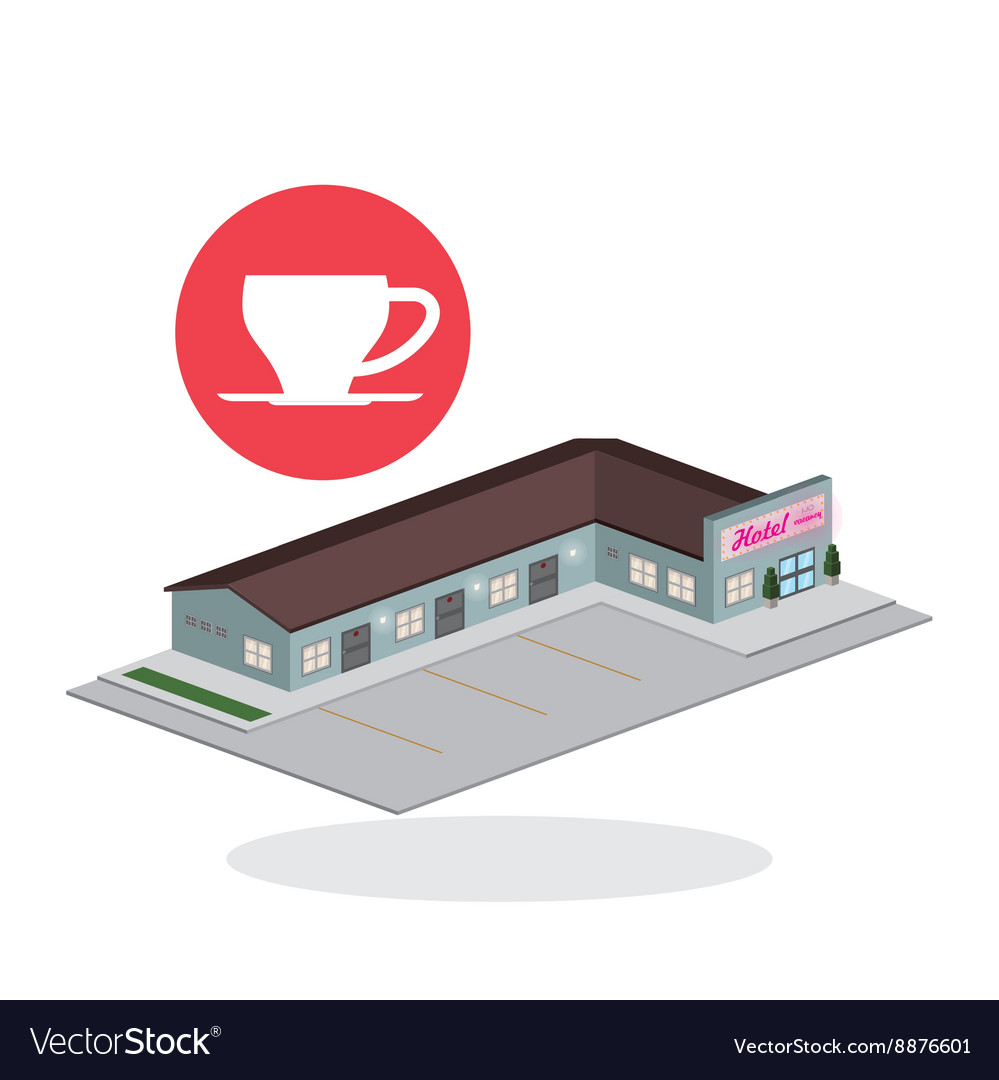 Hotel design travel icon isolated and flat