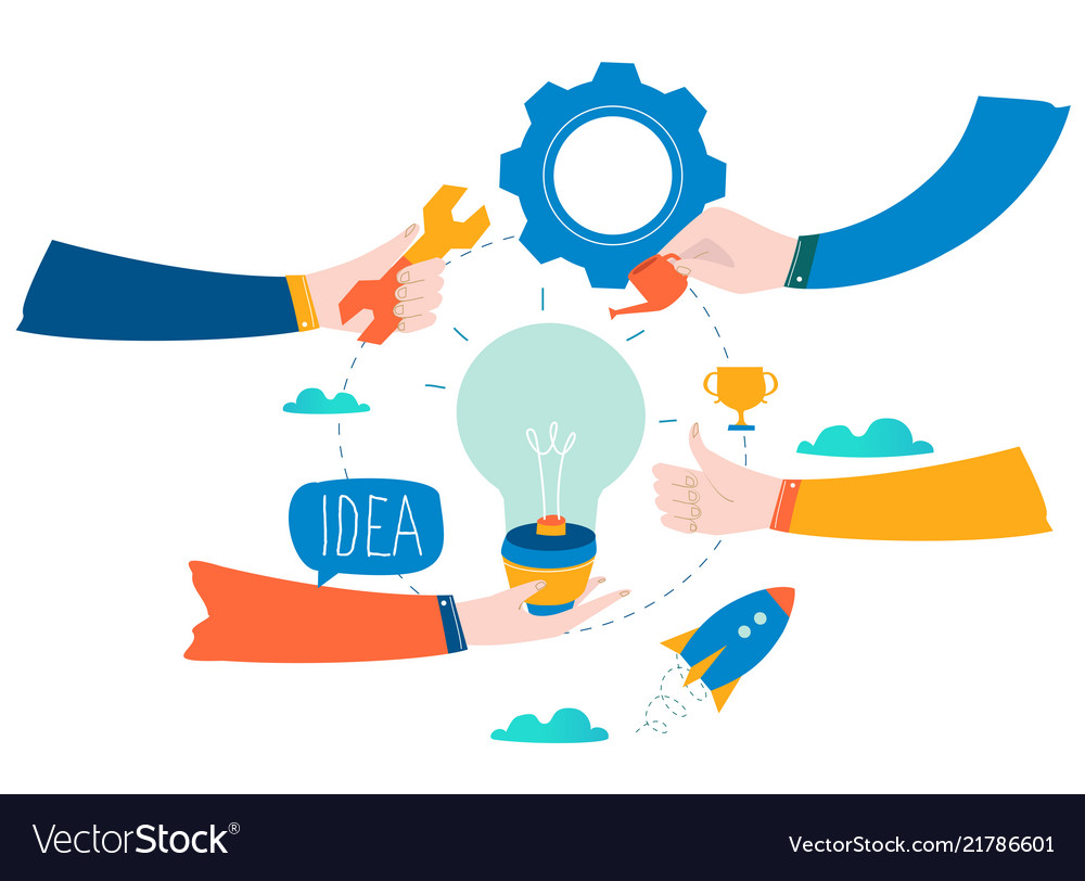 Idea thinking content development brainstorming Vector Image