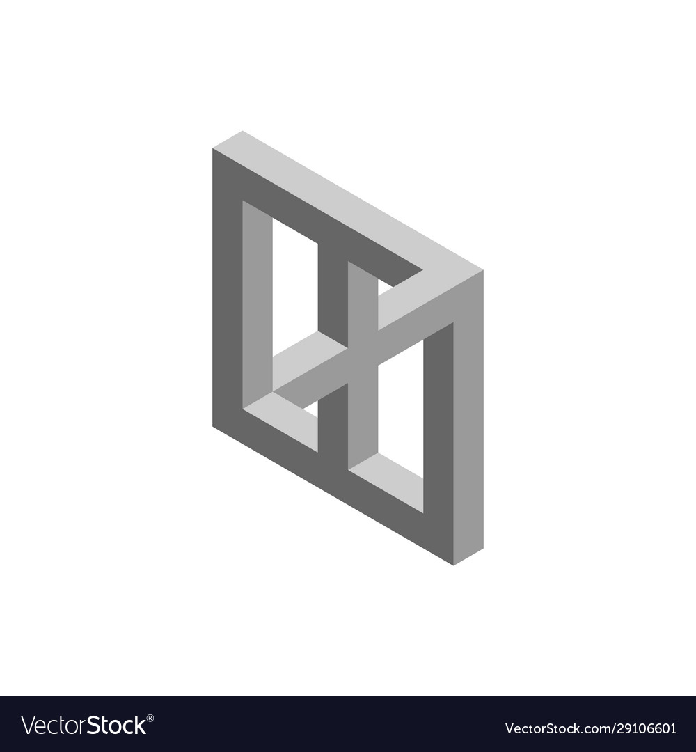 Impossible object isolated on white background 3d