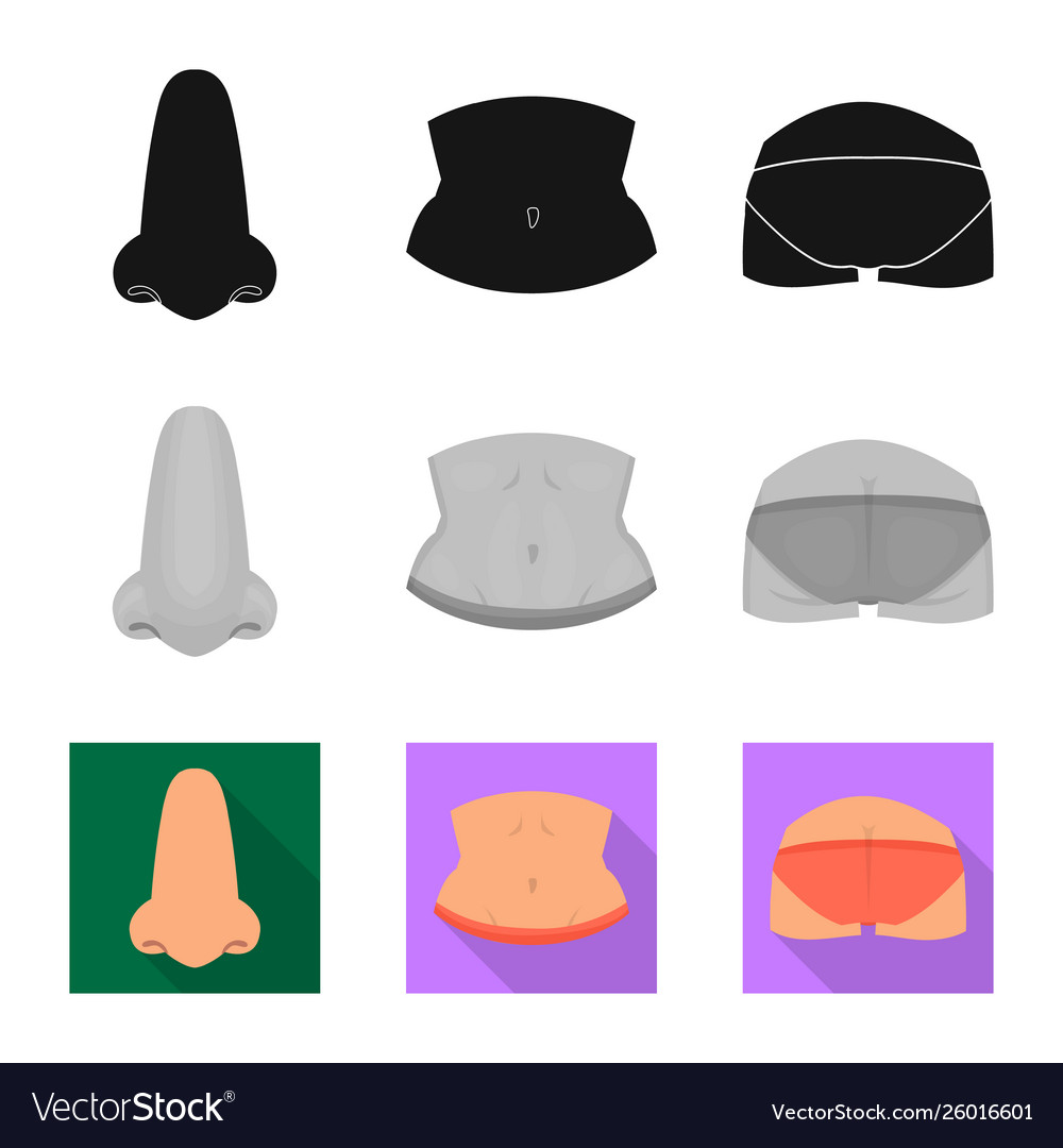 Isolated object body and part symbol vector image Isolated object body and part symbol