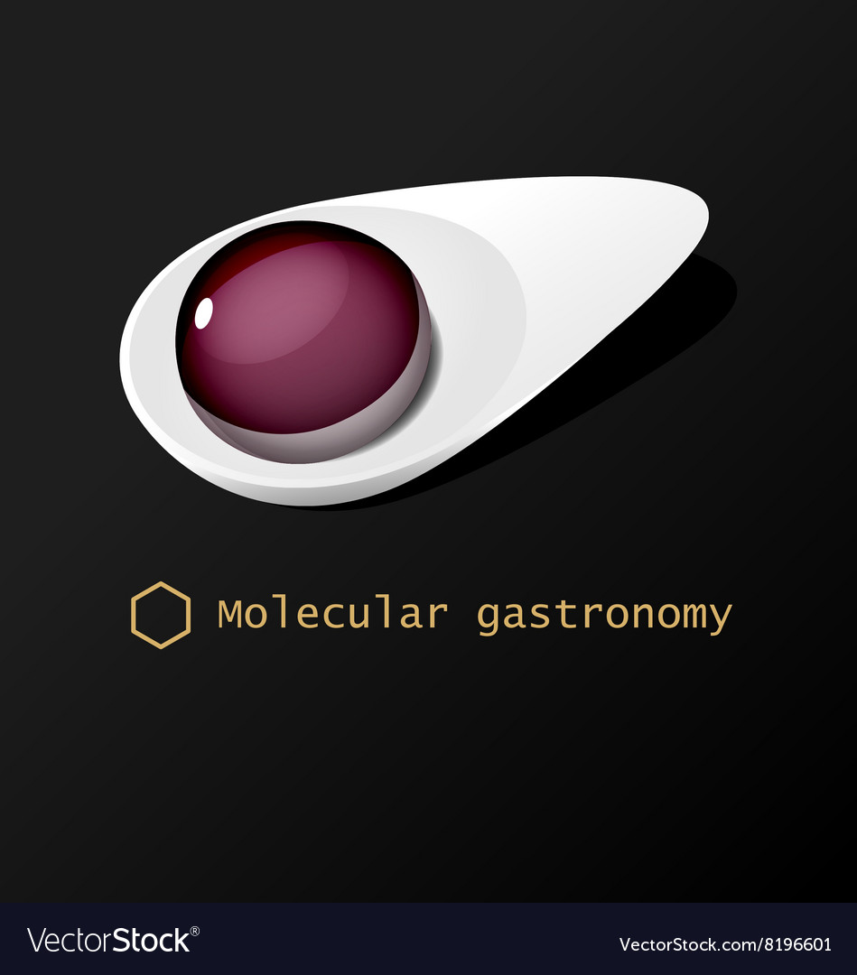 Molecular food ball on white spoon