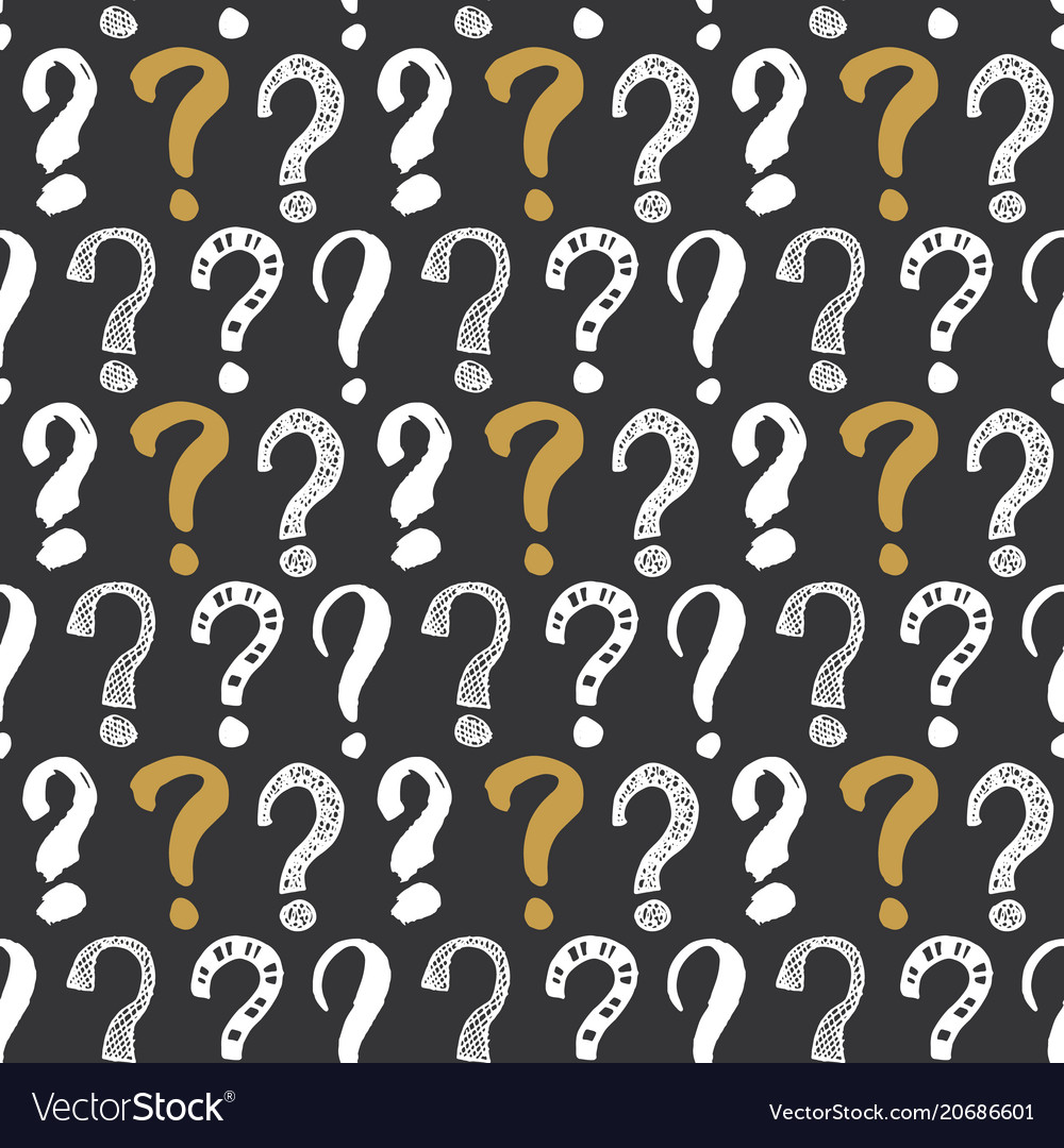 Questions marks seamless pattern hand drawn vector image Questions marks seamless pattern hand drawn