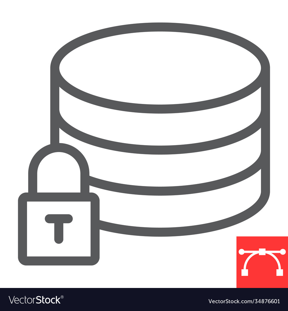 Secure data line icon security and computing vector image Secure data line icon security and computing